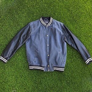 Mens black varsity jacket